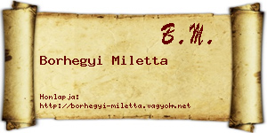 Borhegyi Miletta névjegykártya